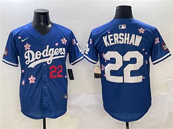 Men%27s Los Angeles Dodgers #22 Clayton Kershaw Royal 2025 Tokyo Series Limited Stitched Jersey